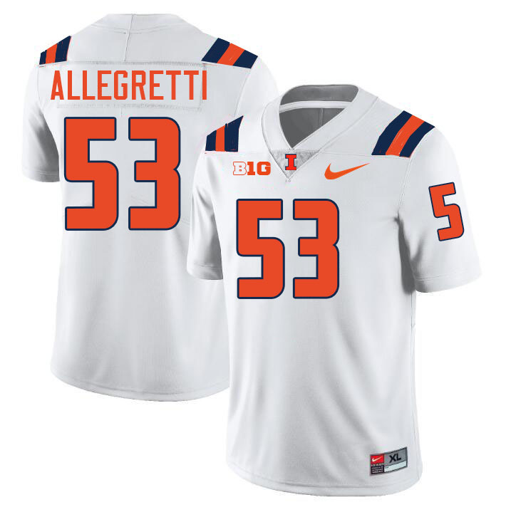 #53 Nick Allegretti Illinois Fighting Illini Football Jersey,Uniforms-White